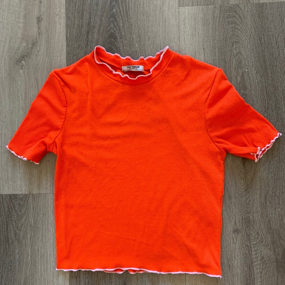 Orange Zara crop top
